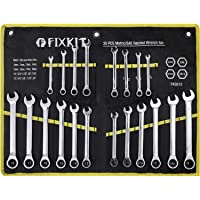 FIXKIT Juego de Llaves con Carraca Combinadas 20 uds- 6-18 mm y 1-4  - 3-4 - Kit de llaves Trinquete Inglesas…